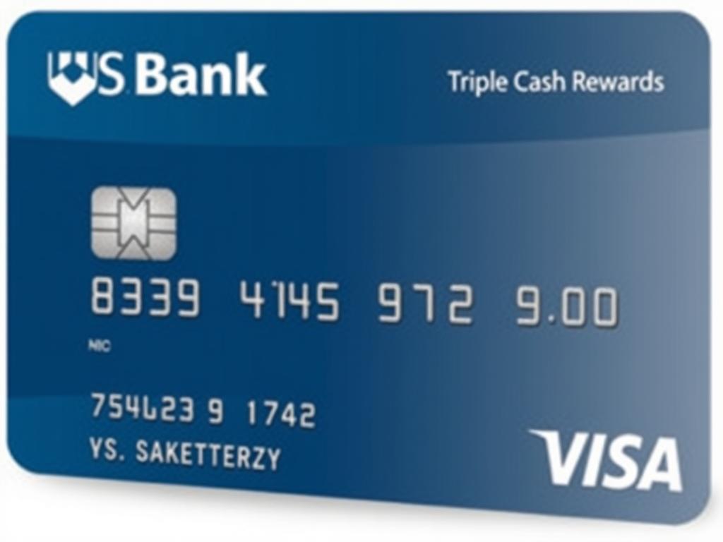 Generate an image of the U.S. Bank Triple Cash Rewards Visa Business Card.