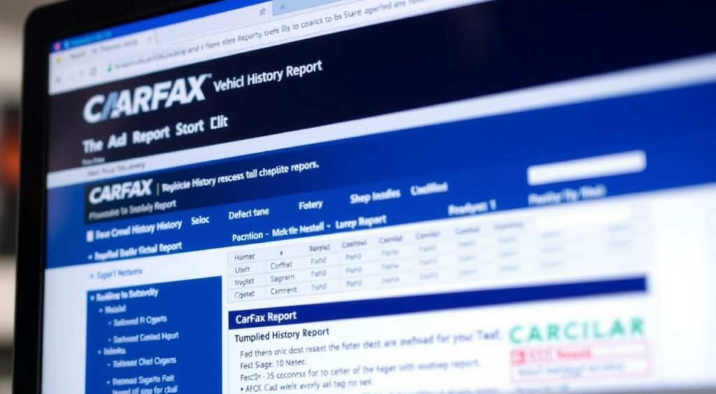 Image of a CARFAX report on a computer screen