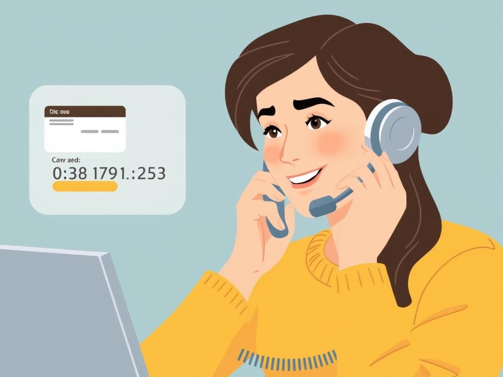 Image of a person calling a credit card company's customer service number. Image of a person calling a credit card company's customer service number.