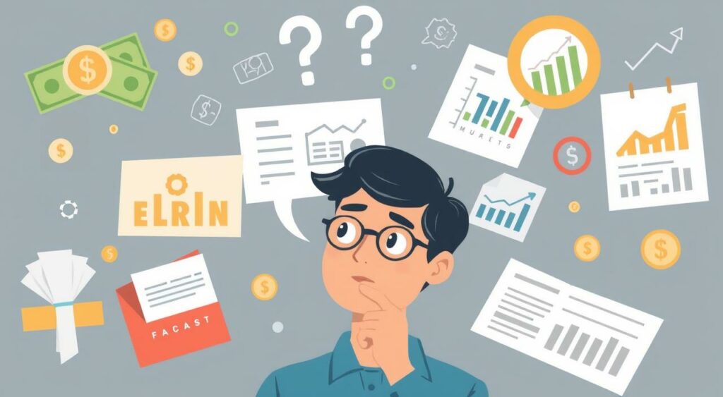 Image of a person considering different financial options