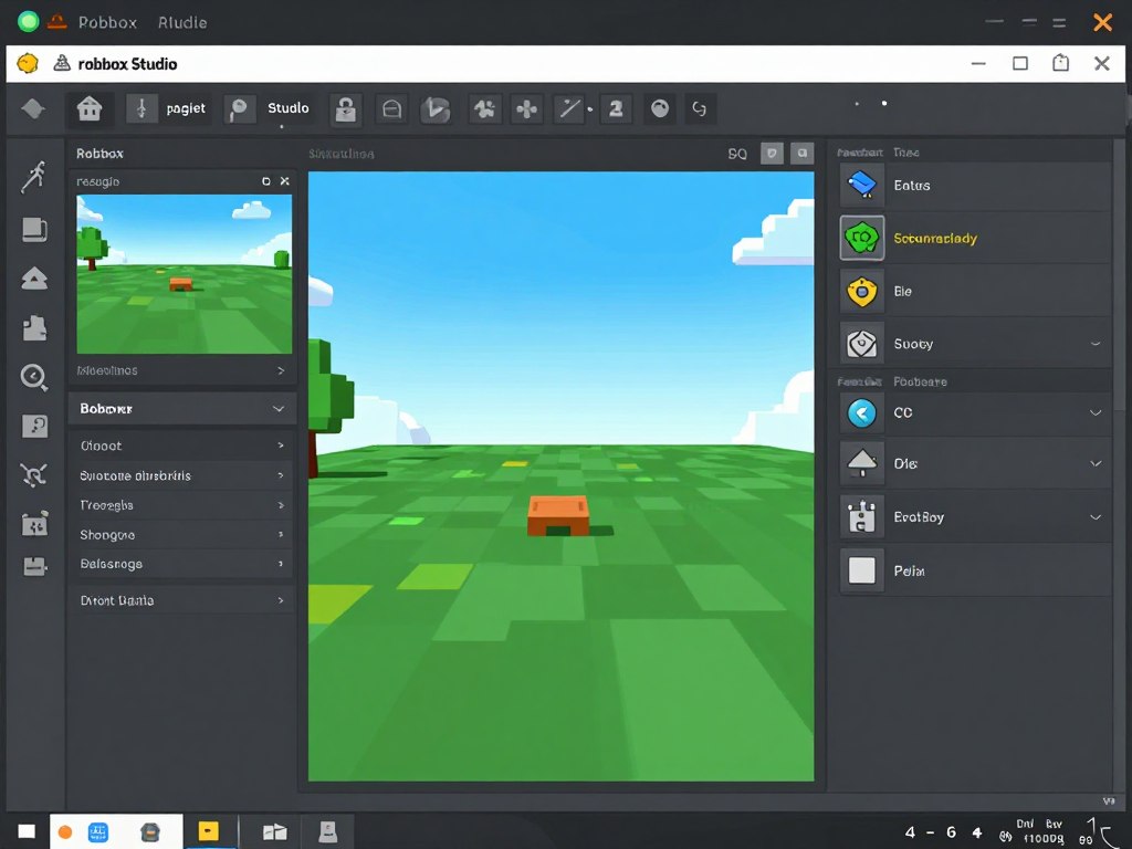 Roblox Studio interface for game creation Roblox Studio interface for game creation